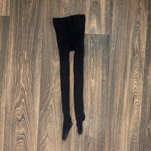 Rylee + Cru Black Ribbed Kids Leggings